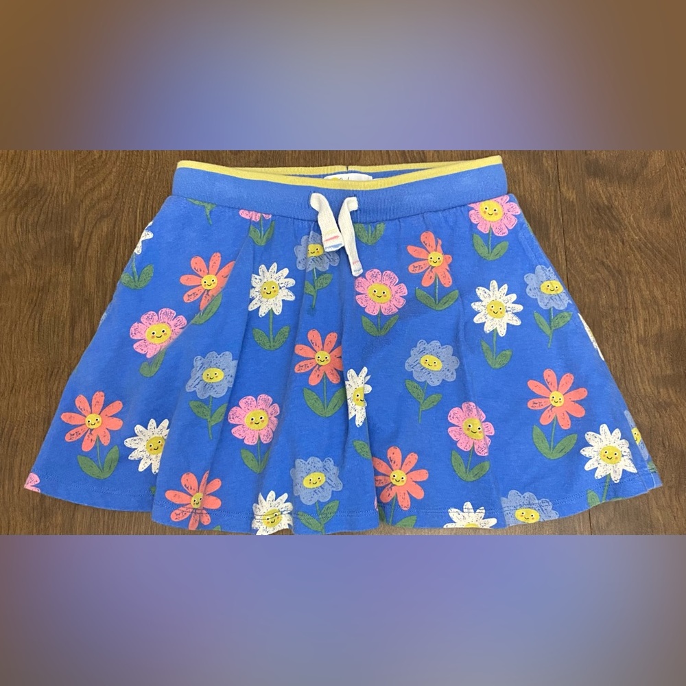 Boden Blue Skort with Colorful Floral Print